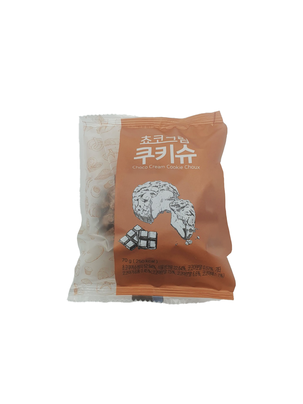 [브레드샵]우유크림/쵸코크림 쿠키슈 (70g x 1ea)